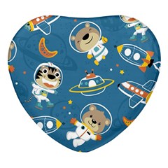 Seamless-pattern-funny-astronaut-outer-space-transportation Heart Glass Fridge Magnet (4 Pack) by uniart180623