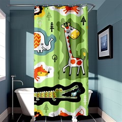 Seamless-pattern-with-wildlife-animals-cartoon Shower Curtain 36  X 72  (stall)  by uniart180623