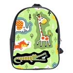 Seamless-pattern-with-wildlife-animals-cartoon School Bag (XL) Front