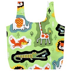 Seamless-pattern-with-wildlife-animals-cartoon Full Print Recycle Bag (xl) by uniart180623