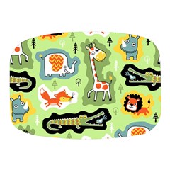 Seamless-pattern-with-wildlife-animals-cartoon Mini Square Pill Box