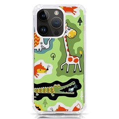 Seamless-pattern-with-wildlife-animals-cartoon Iphone 14 Pro Tpu Uv Print Case by uniart180623