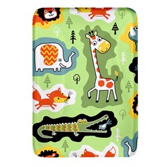 Seamless-pattern-with-wildlife-animals-cartoon Rectangular Glass Fridge Magnet (4 Pack) by uniart180623