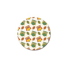 Background-with-owls-leaves-pattern Golf Ball Marker (4 Pack) by uniart180623