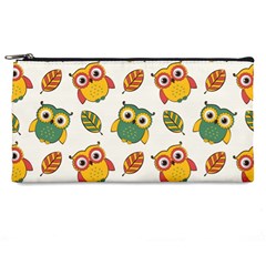 Background-with-owls-leaves-pattern Pencil Case by uniart180623