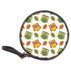 Background-with-owls-leaves-pattern Classic 20-cd Wallets by uniart180623