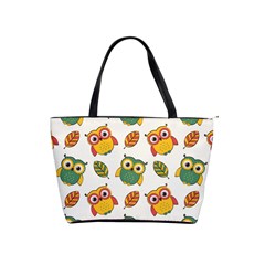 Background-with-owls-leaves-pattern Classic Shoulder Handbag by uniart180623