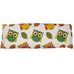 Background-with-owls-leaves-pattern Body Pillow Case (dakimakura) by uniart180623