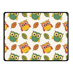 Background-with-owls-leaves-pattern Two Sides Fleece Blanket (small) by uniart180623