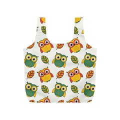 Background-with-owls-leaves-pattern Full Print Recycle Bag (s) by uniart180623