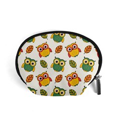 Background-with-owls-leaves-pattern Accessory Pouch (small) by uniart180623