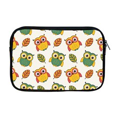 Background-with-owls-leaves-pattern Apple Macbook Pro 17  Zipper Case by uniart180623