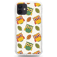 Background-with-owls-leaves-pattern Iphone 12 Mini Tpu Uv Print Case	 by uniart180623