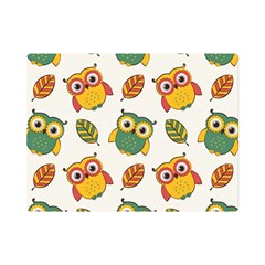 Background-with-owls-leaves-pattern Premium Plush Fleece Blanket (mini) by uniart180623