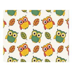 Background-with-owls-leaves-pattern Premium Plush Fleece Blanket (large) by uniart180623