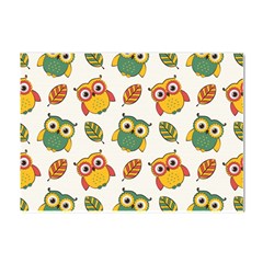 Background-with-owls-leaves-pattern Crystal Sticker (a4) by uniart180623