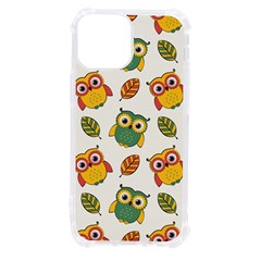 Background-with-owls-leaves-pattern Iphone 13 Mini Tpu Uv Print Case by uniart180623