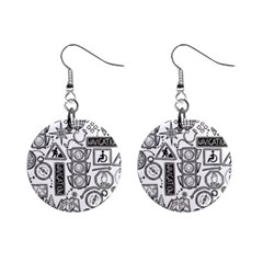 Navigation-seamless-pattern Mini Button Earrings by uniart180623