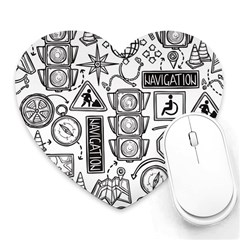 Navigation-seamless-pattern Heart Mousepad by uniart180623