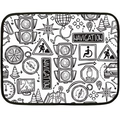 Navigation-seamless-pattern Two Sides Fleece Blanket (mini) by uniart180623