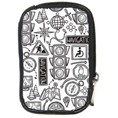 Navigation-seamless-pattern Compact Camera Leather Case by uniart180623