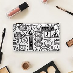 Navigation-seamless-pattern Cosmetic Bag (small) by uniart180623