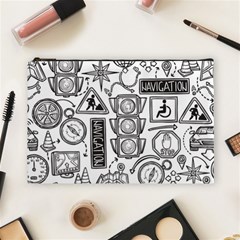 Navigation-seamless-pattern Cosmetic Bag (large) by uniart180623