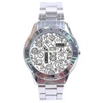 Navigation-seamless-pattern Stainless Steel Analogue Watch Front