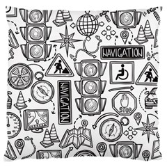 Navigation-seamless-pattern Large Cushion Case (two Sides) by uniart180623