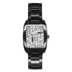 Navigation-seamless-pattern Stainless Steel Barrel Watch by uniart180623