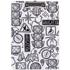 Navigation-seamless-pattern A4 Acrylic Clipboard by uniart180623