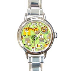 Funny-animals-cartoon Round Italian Charm Watch by uniart180623