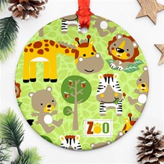 Funny-animals-cartoon Ornament (round) by uniart180623