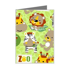 Funny-animals-cartoon Mini Greeting Card by uniart180623