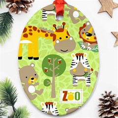 Funny-animals-cartoon Oval Ornament (two Sides) by uniart180623