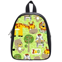 Funny-animals-cartoon School Bag (small) by uniart180623