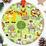 Funny-animals-cartoon Round Filigree Ornament (Two Sides) Front