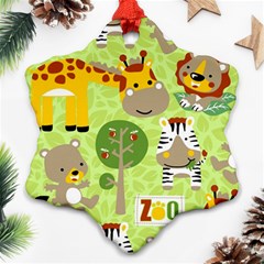 Funny-animals-cartoon Snowflake Ornament (two Sides) by uniart180623