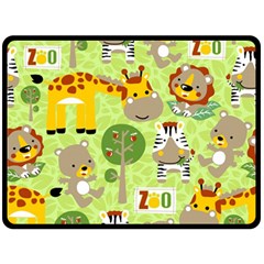 Funny-animals-cartoon Two Sides Fleece Blanket (large) by uniart180623