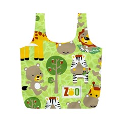 Funny-animals-cartoon Full Print Recycle Bag (m) by uniart180623