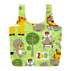 Funny-animals-cartoon Full Print Recycle Bag (l) by uniart180623