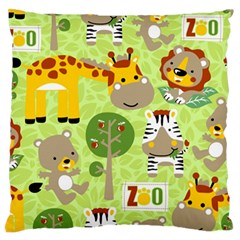 Funny-animals-cartoon Large Premium Plush Fleece Cushion Case (one Side) by uniart180623