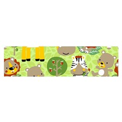 Funny-animals-cartoon Oblong Satin Scarf (16  X 60 ) by uniart180623