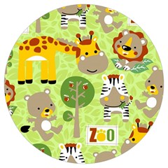 Funny-animals-cartoon Round Trivet