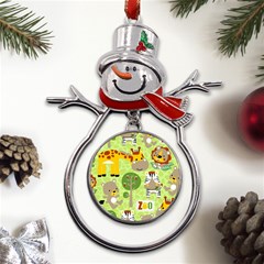 Funny-animals-cartoon Metal Snowman Ornament by uniart180623