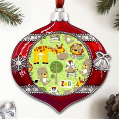 Funny-animals-cartoon Metal Snowflake And Bell Red Ornament