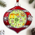 Funny-animals-cartoon Metal Snowflake And Bell Red Ornament Front