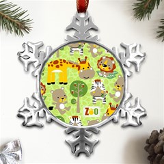 Funny-animals-cartoon Metal Small Snowflake Ornament by uniart180623