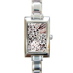 Mix-animal-skin-prints-seamless-pattern-vector Rectangle Italian Charm Watch by uniart180623