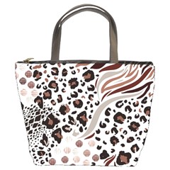 Mix-animal-skin-prints-seamless-pattern-vector Bucket Bag by uniart180623